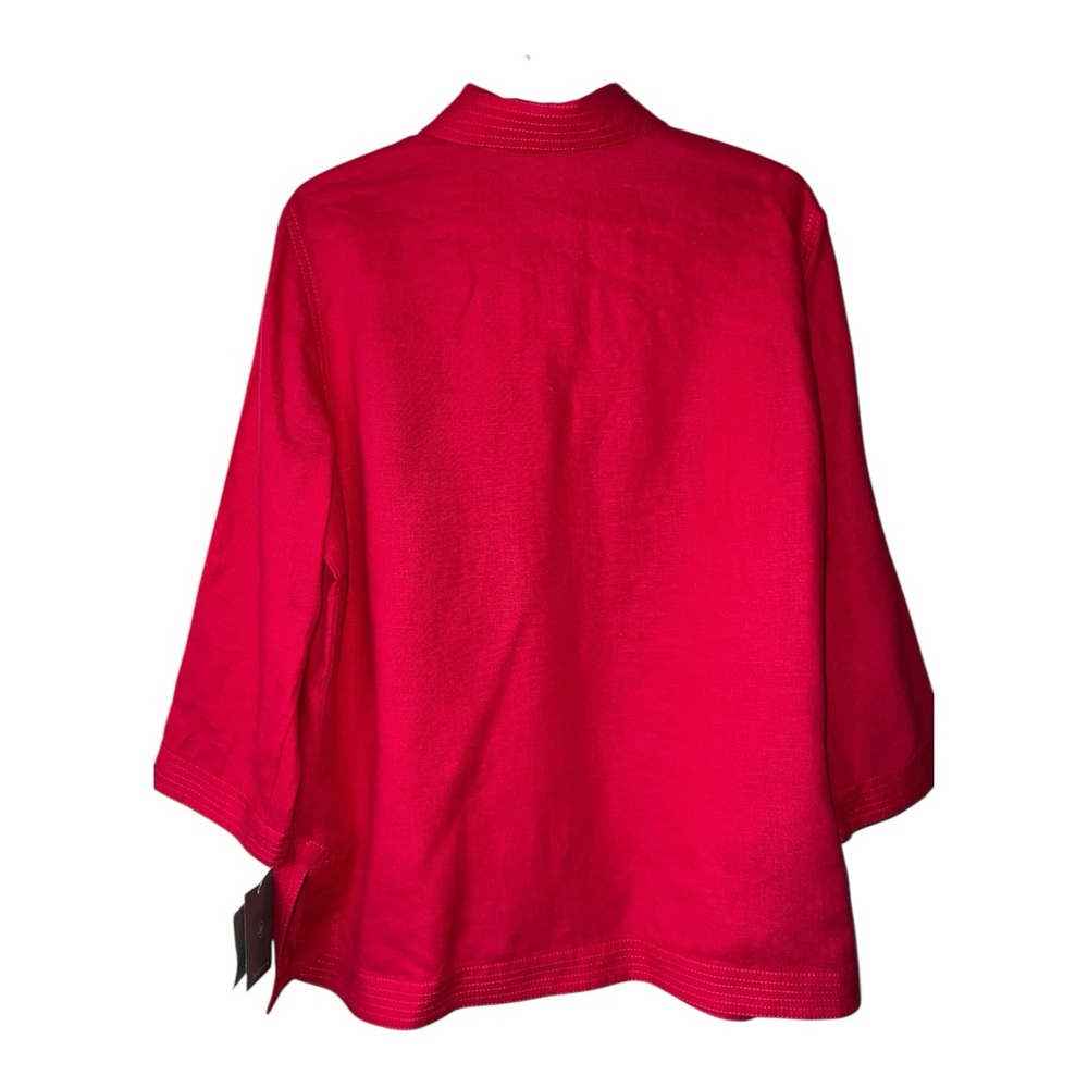 LIZ CLAIBORNE | NWT 100% Linen Button Down Blouse Size XL - Picture 2 of 7